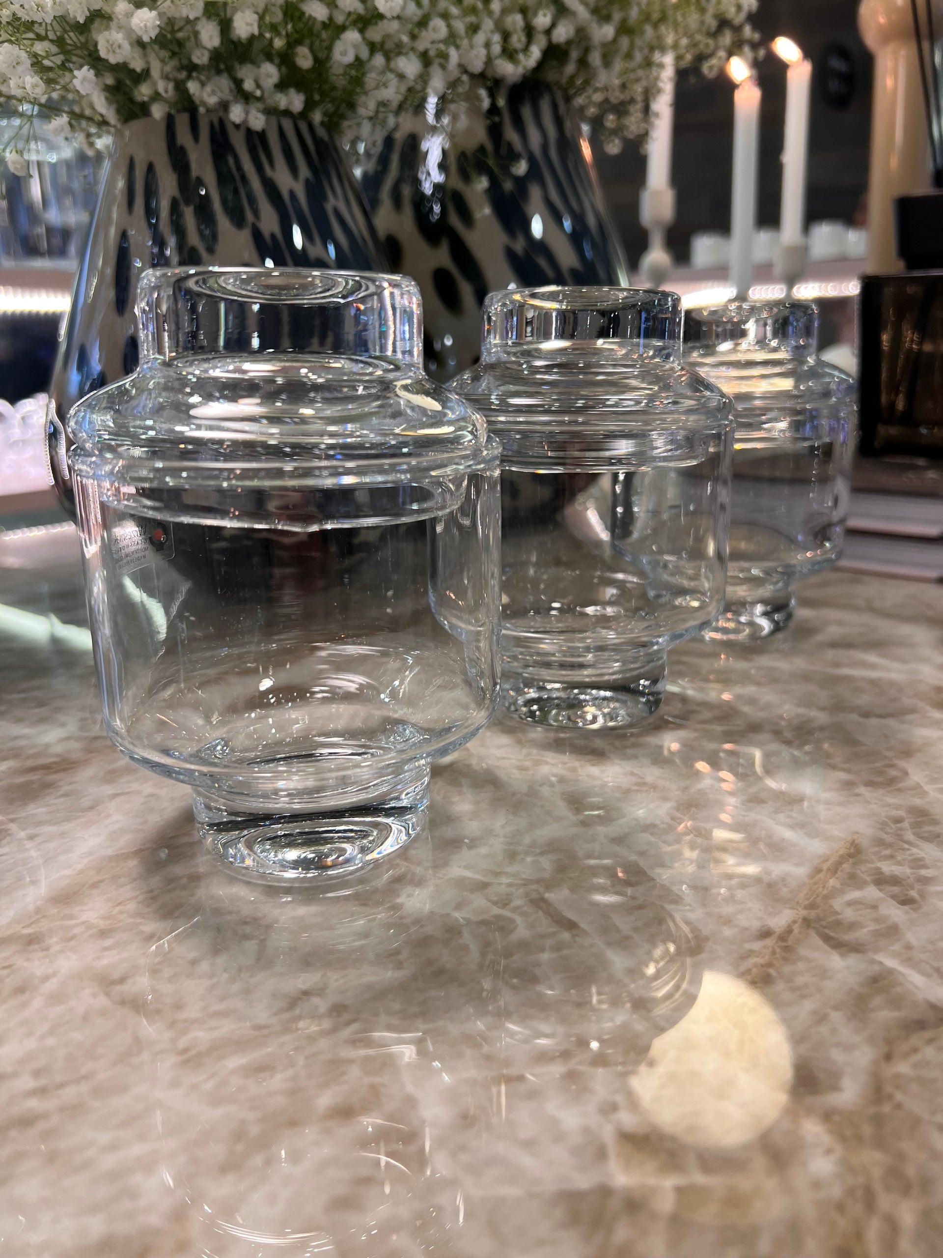 סט 3 צנצנות זכוכית תה קפה סוכר