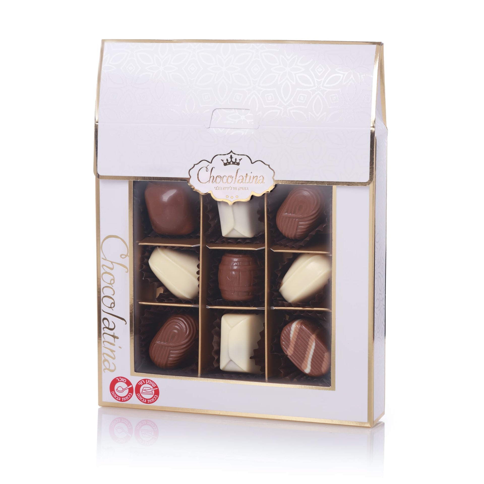 מארז 9 פרלינים חלבי