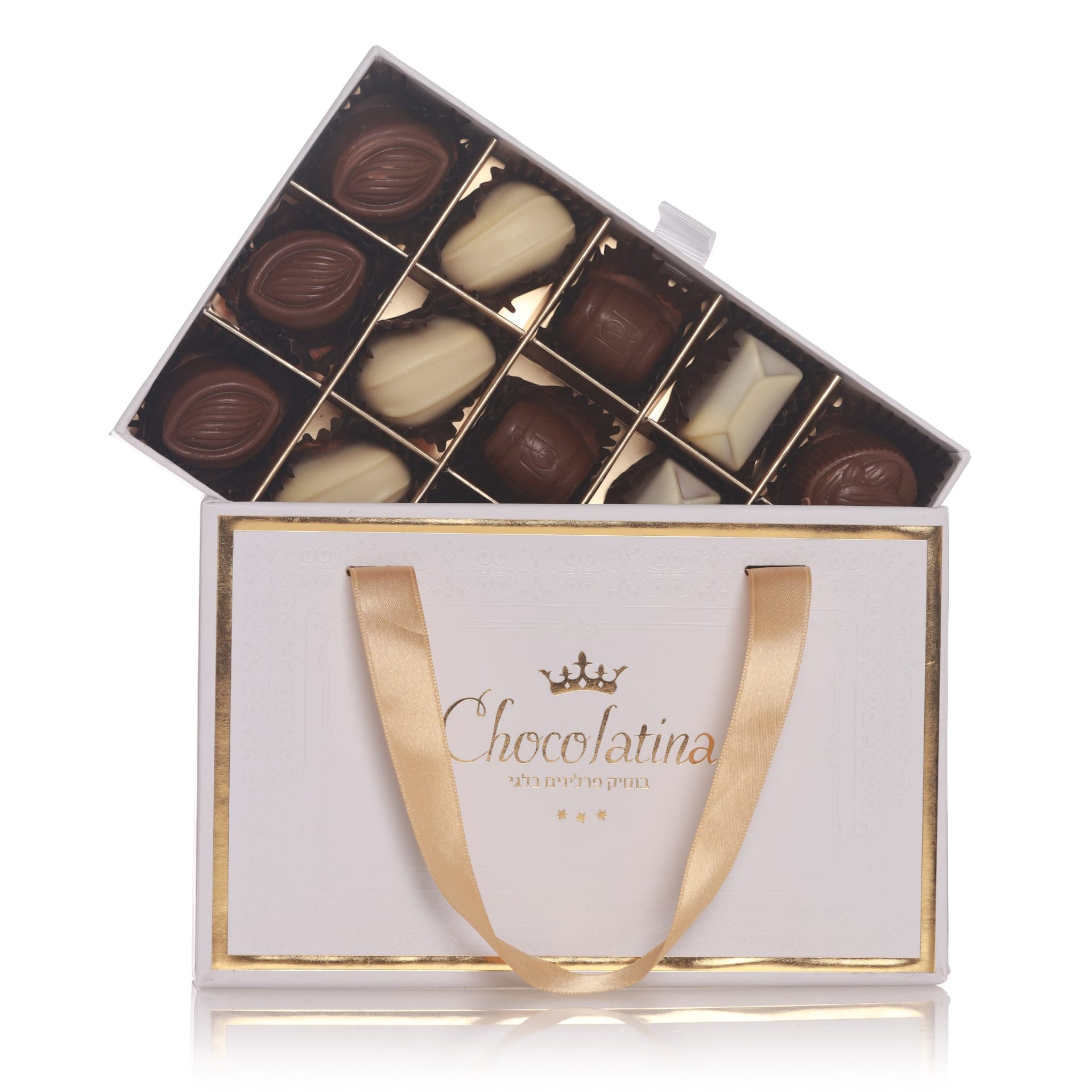 מארז 15 פרלינים חלבי